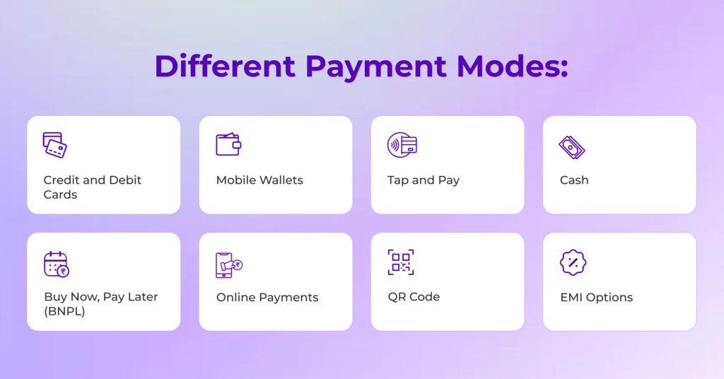 Different Payment Modes With Customer Experience
